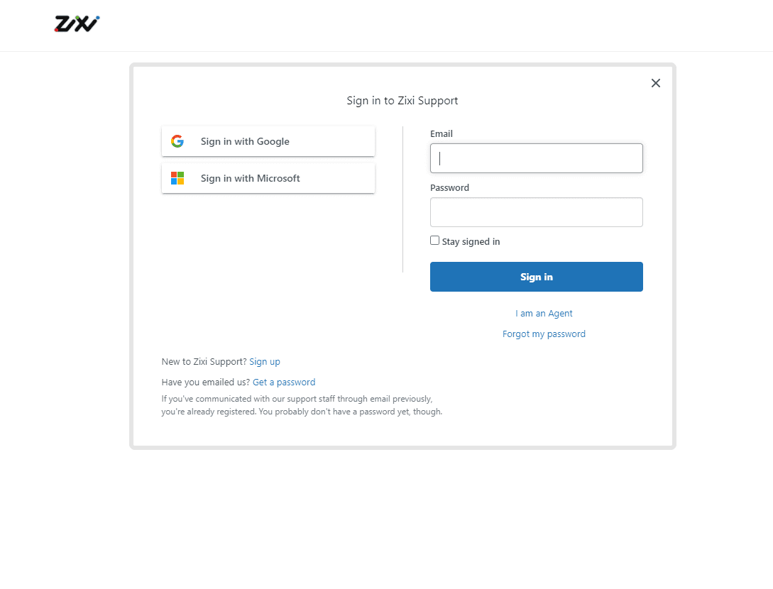 ZEN Desk Portal Zixi Support Desk